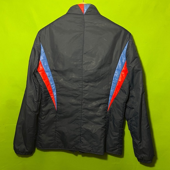 VTG 80s Ralco Italy Navy Blue Racing Moto Jacket Mens Medium Colorblock Zip Up - Picture 2 of 5